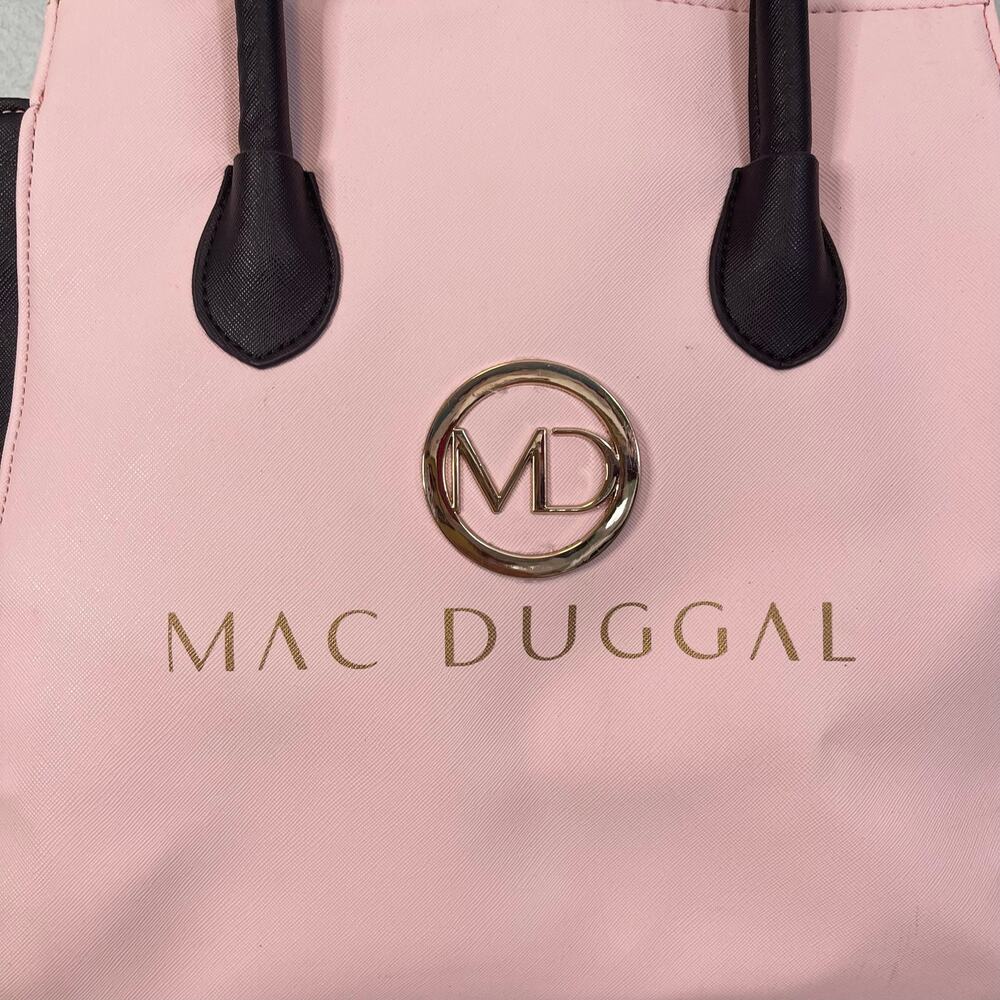 MAC DUGGAL Satchel Shoulder Handbag Womens Synthetic Convertible PVC Pink Black - Picture 3 of 12